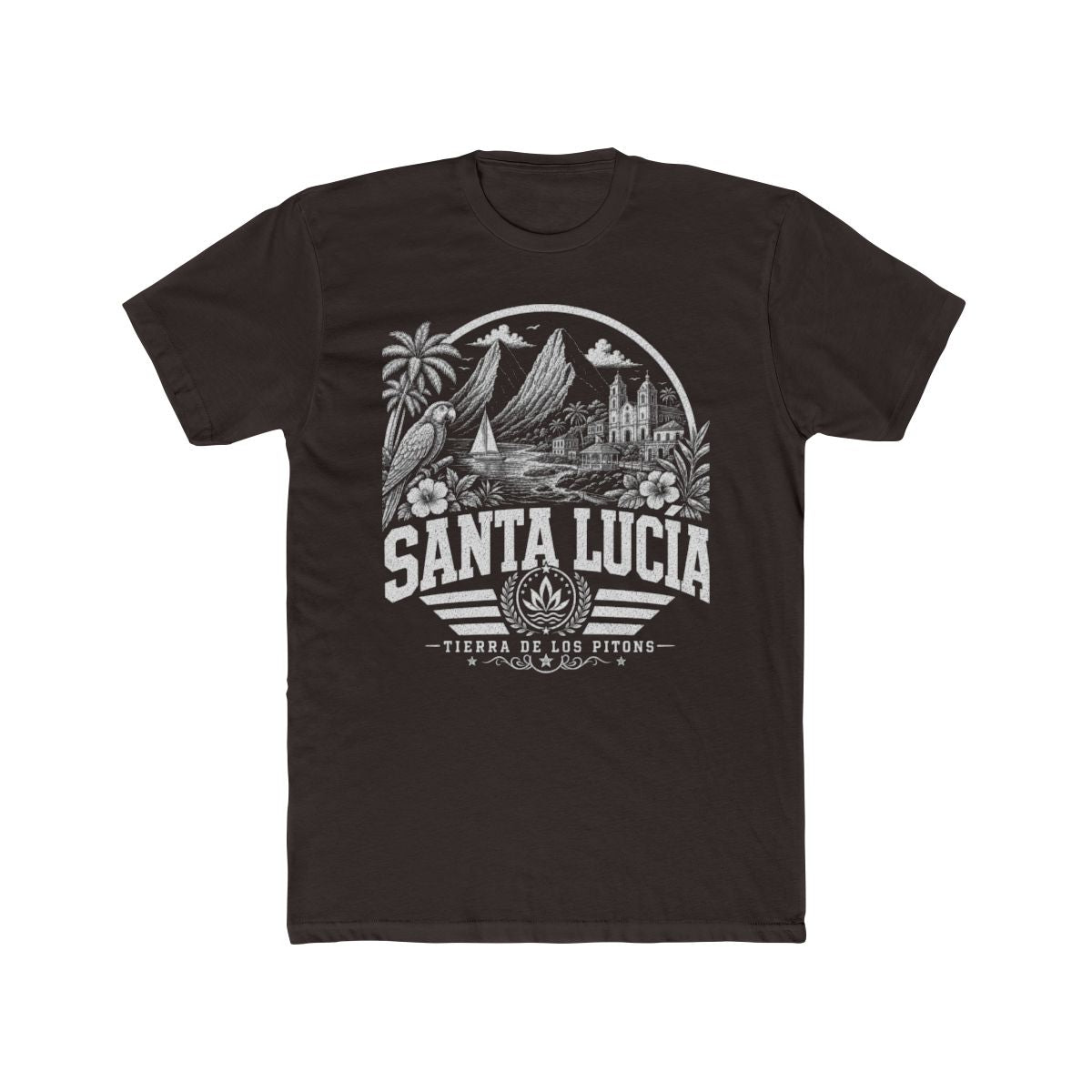 Santa Lucia Men's Tee — Solid Dark Chocolate