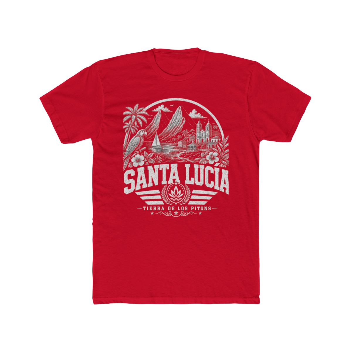 Santa Lucia Men's Tee — Solid Red