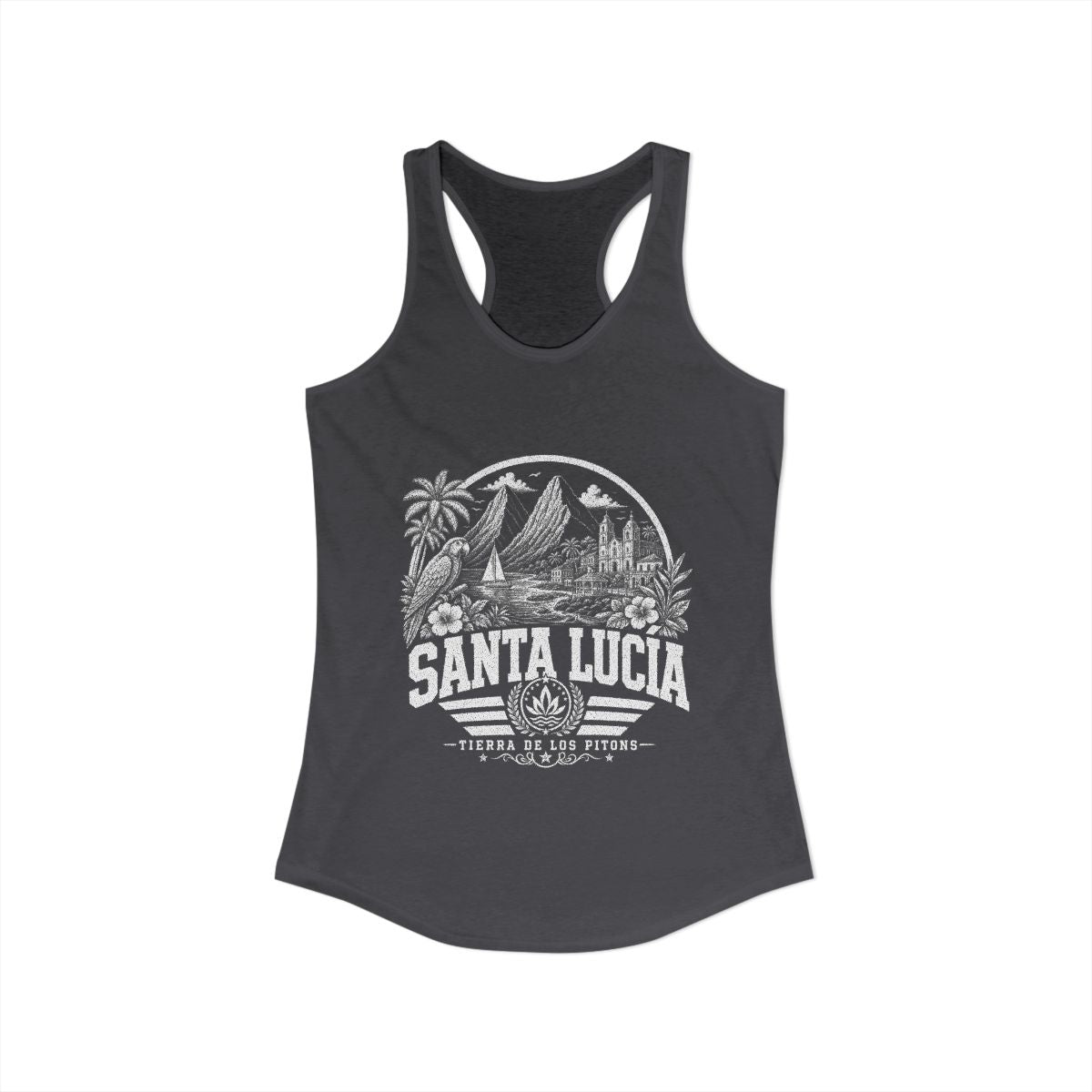 Santa Lucia Women's Tank Top — Solid Dark Gray (front)