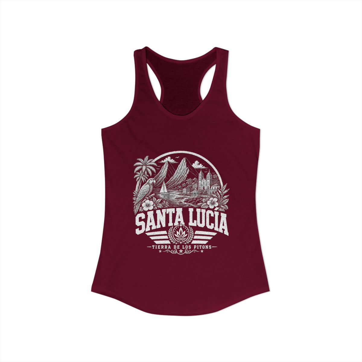 Santa Lucia Women's Tank Top — Solid Cardinal Red (front)
