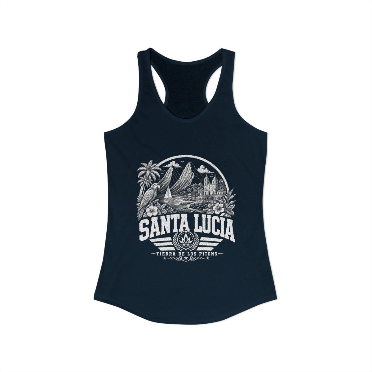 Santa Lucia Women's Tank Top — Solid Midnight Navy (front)