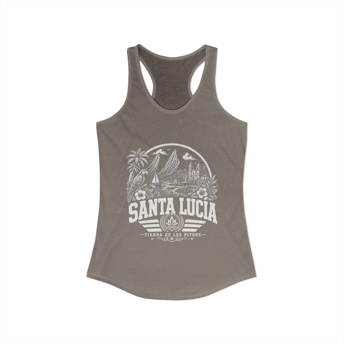 Santa Lucia Women's Tank Top — Solid Warm Gray (front)