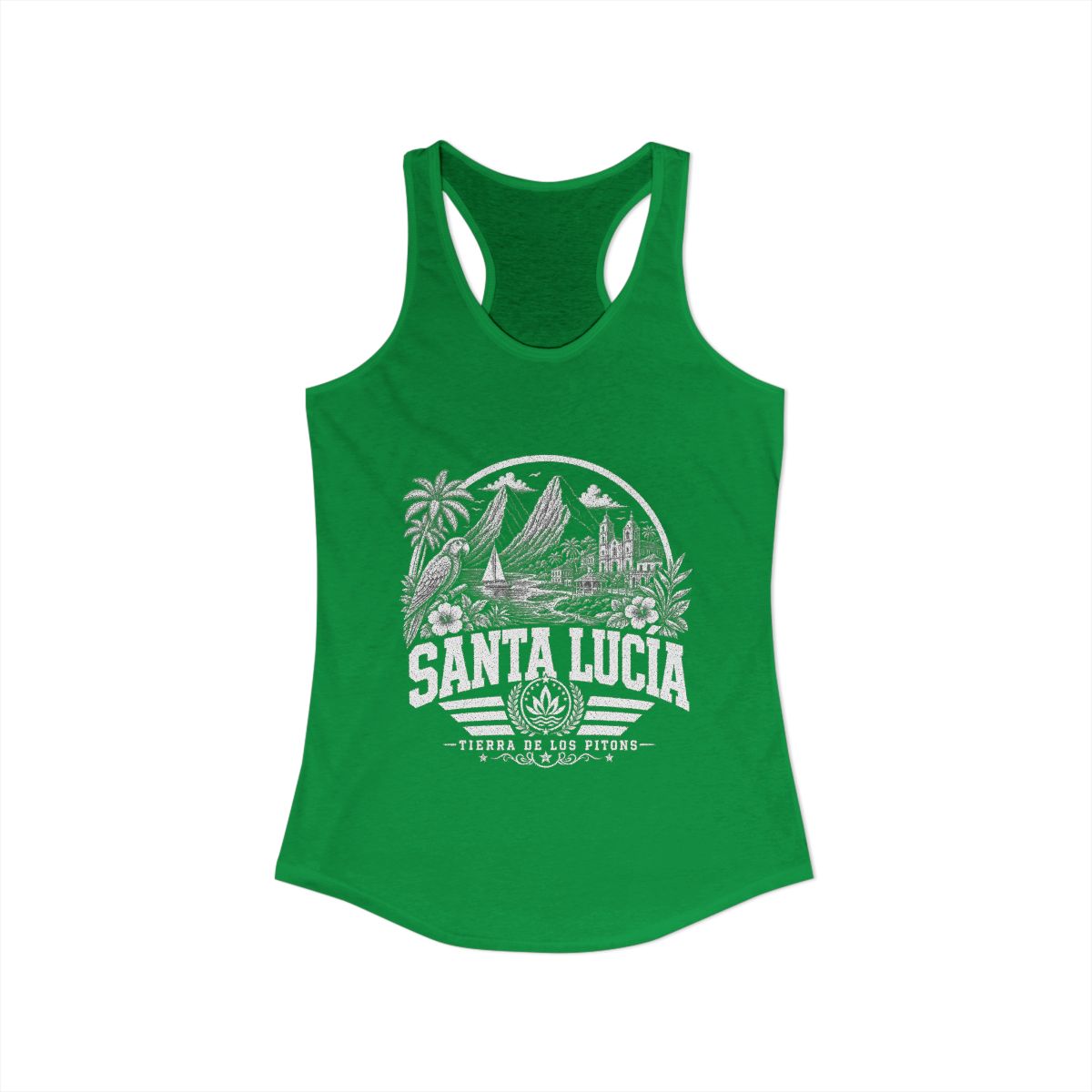 Santa Lucia Women's Tank Top — Solid Kelly Green (front)