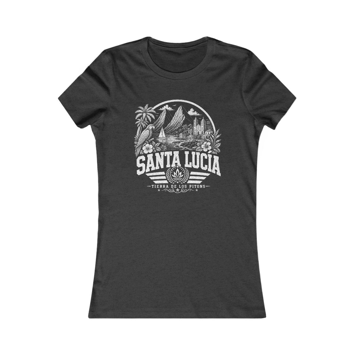 Santa Lucia Women's Tee — Dark Grey Heather