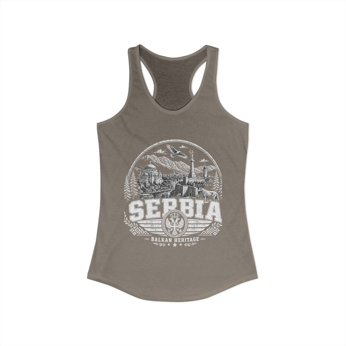 Serbia vintage landmarks tank top — iconic landmark design | Nameshi Destinations (view 23)