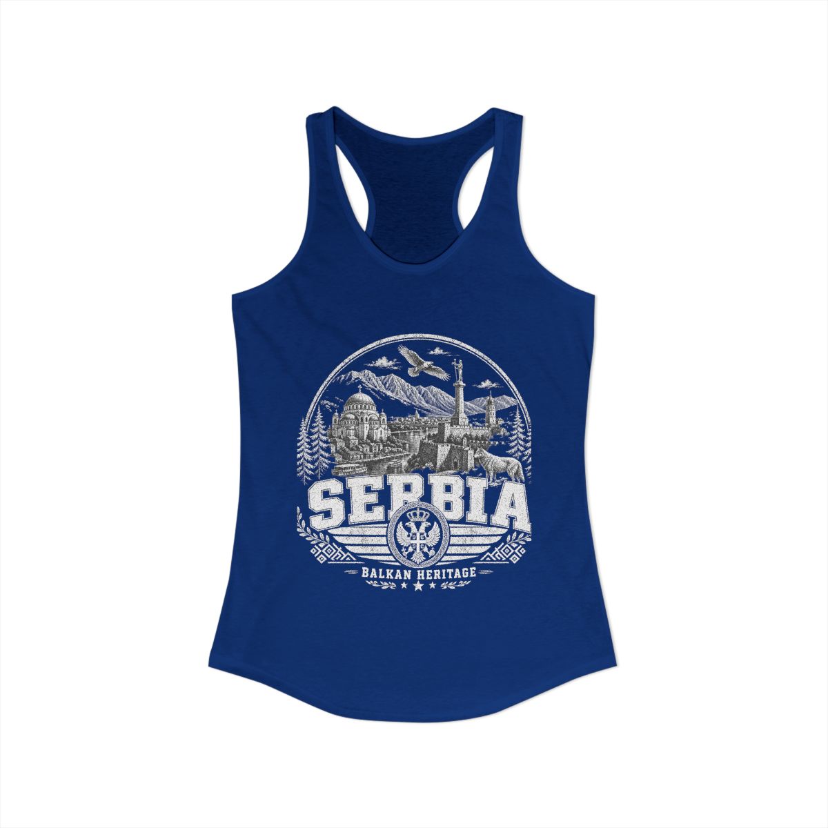 Serbia vintage landmarks tank top — iconic landmark design | Nameshi Destinations (view 19)