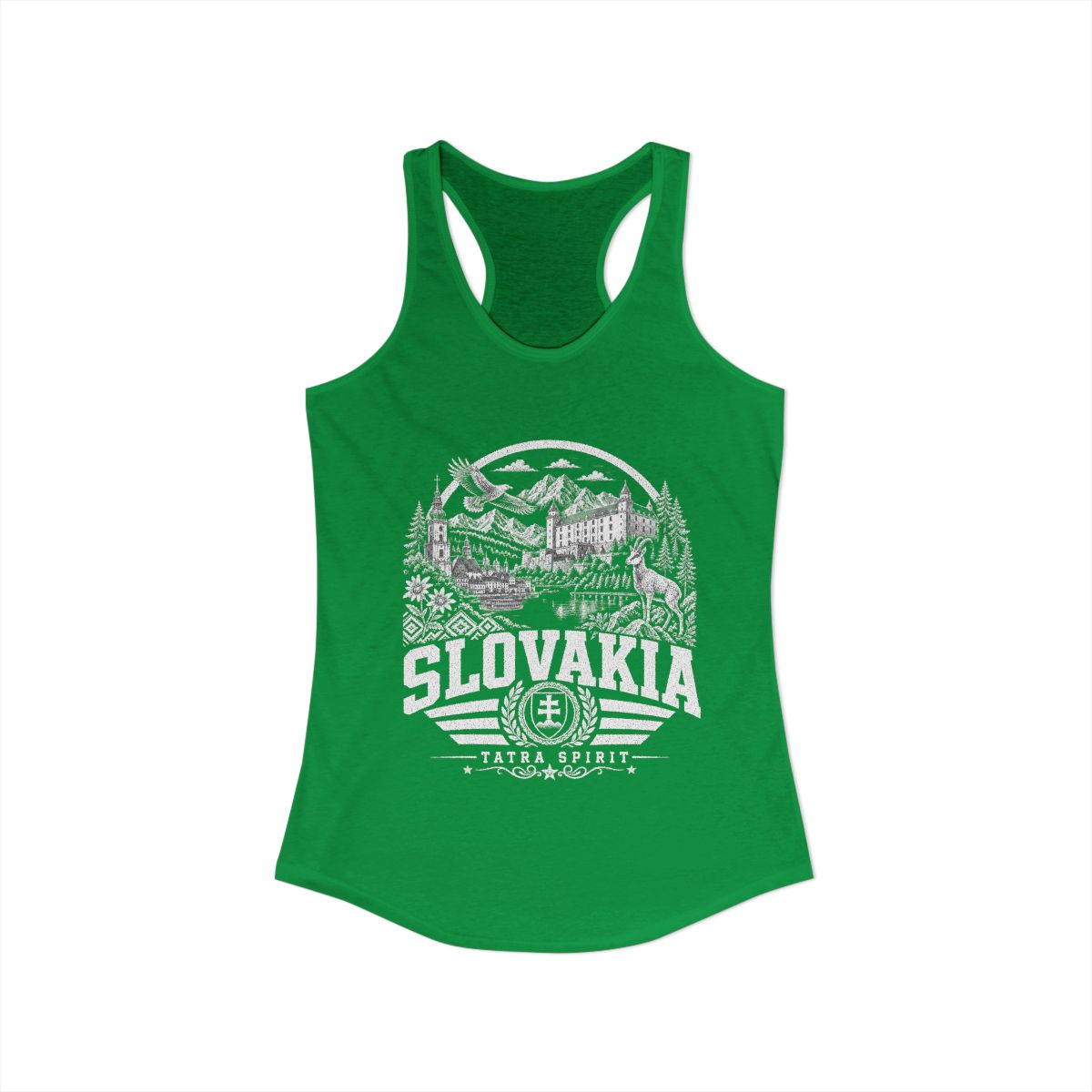 Slovakia Women's Tank Top — Solid Kelly Green (front)
