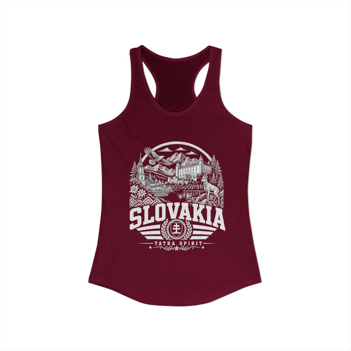 Slovakia Women's Tank Top — Solid Cardinal Red (front)