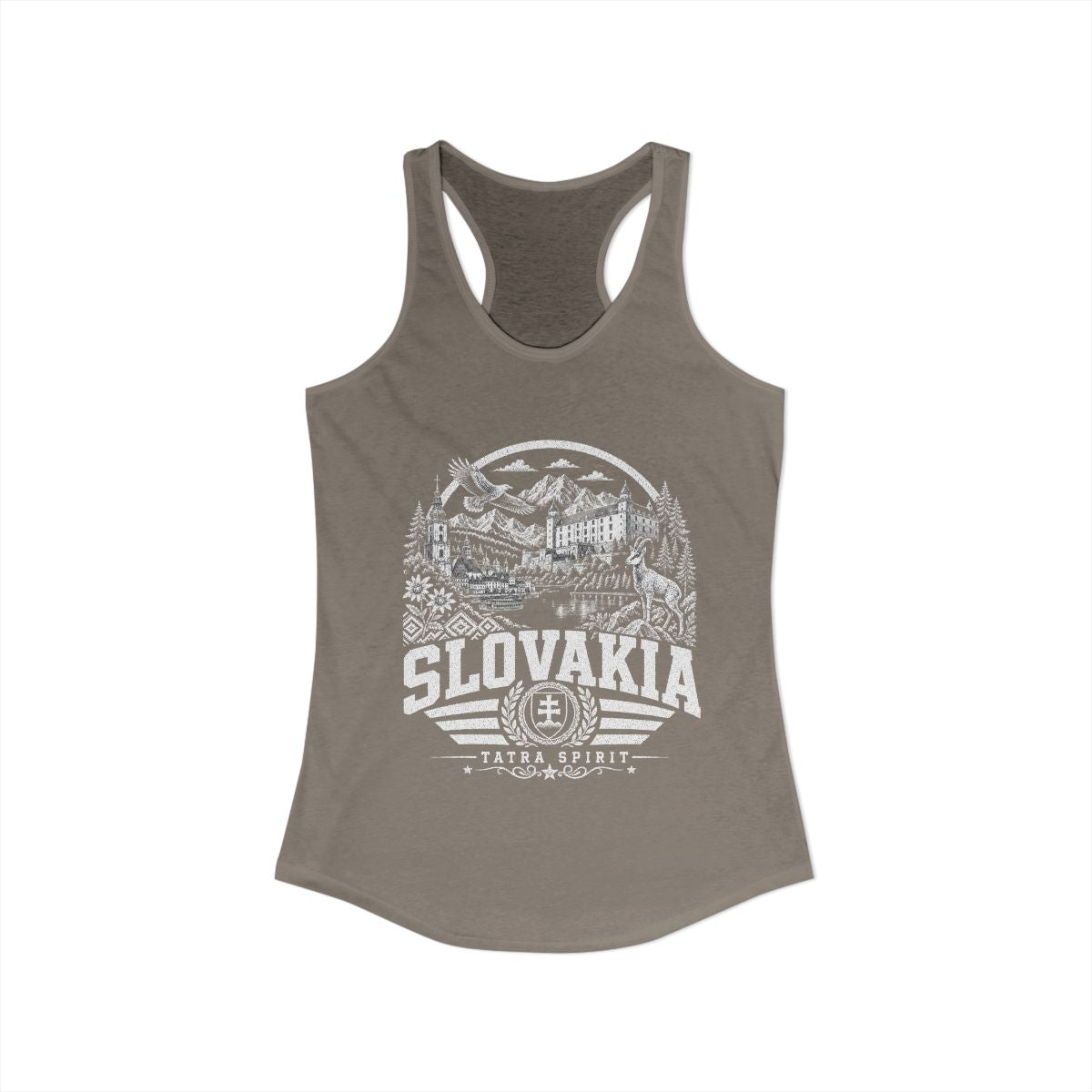 Slovakia Women's Tank Top — Solid Warm Gray (front)