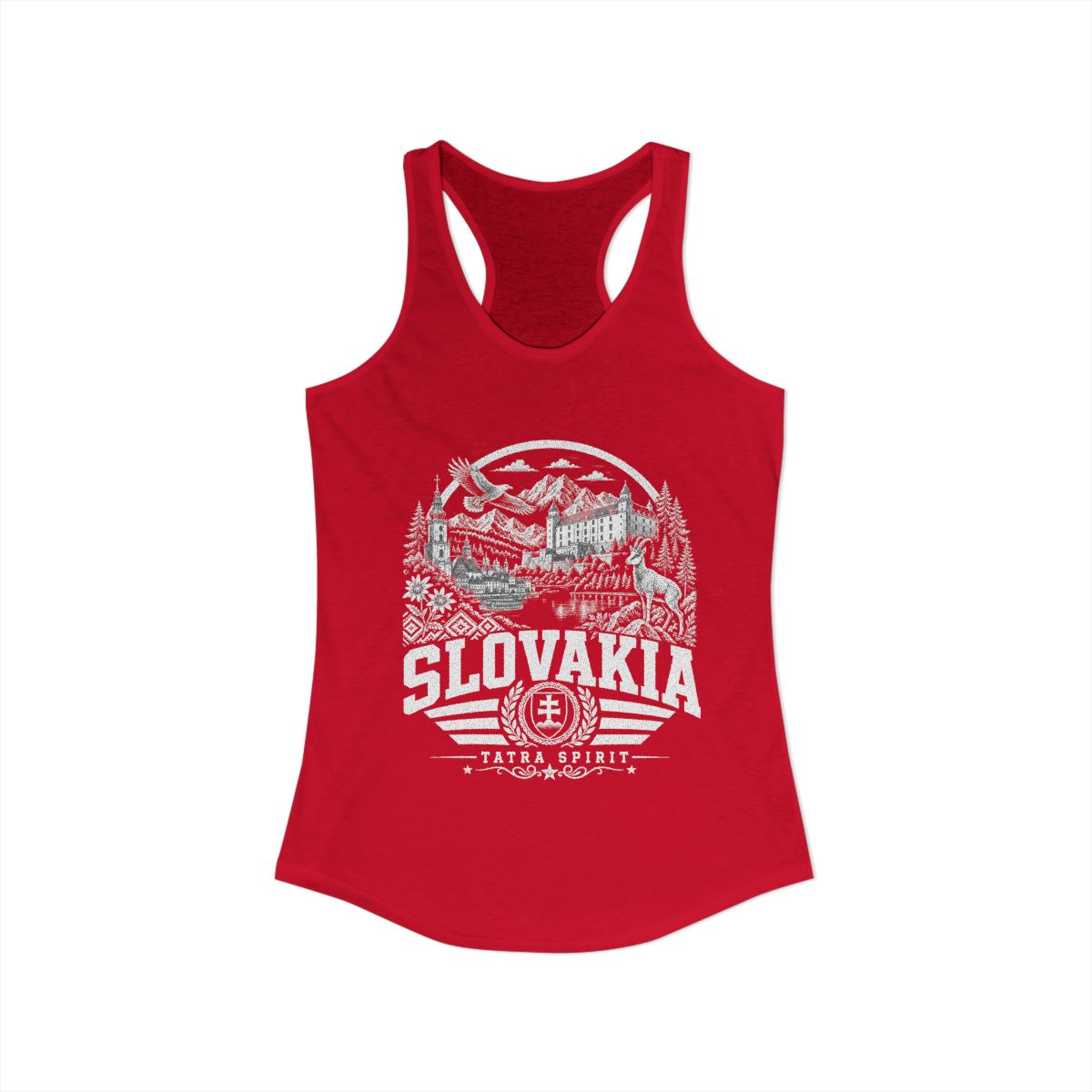 Slovakia Women's Tank Top — Solid Red (front)