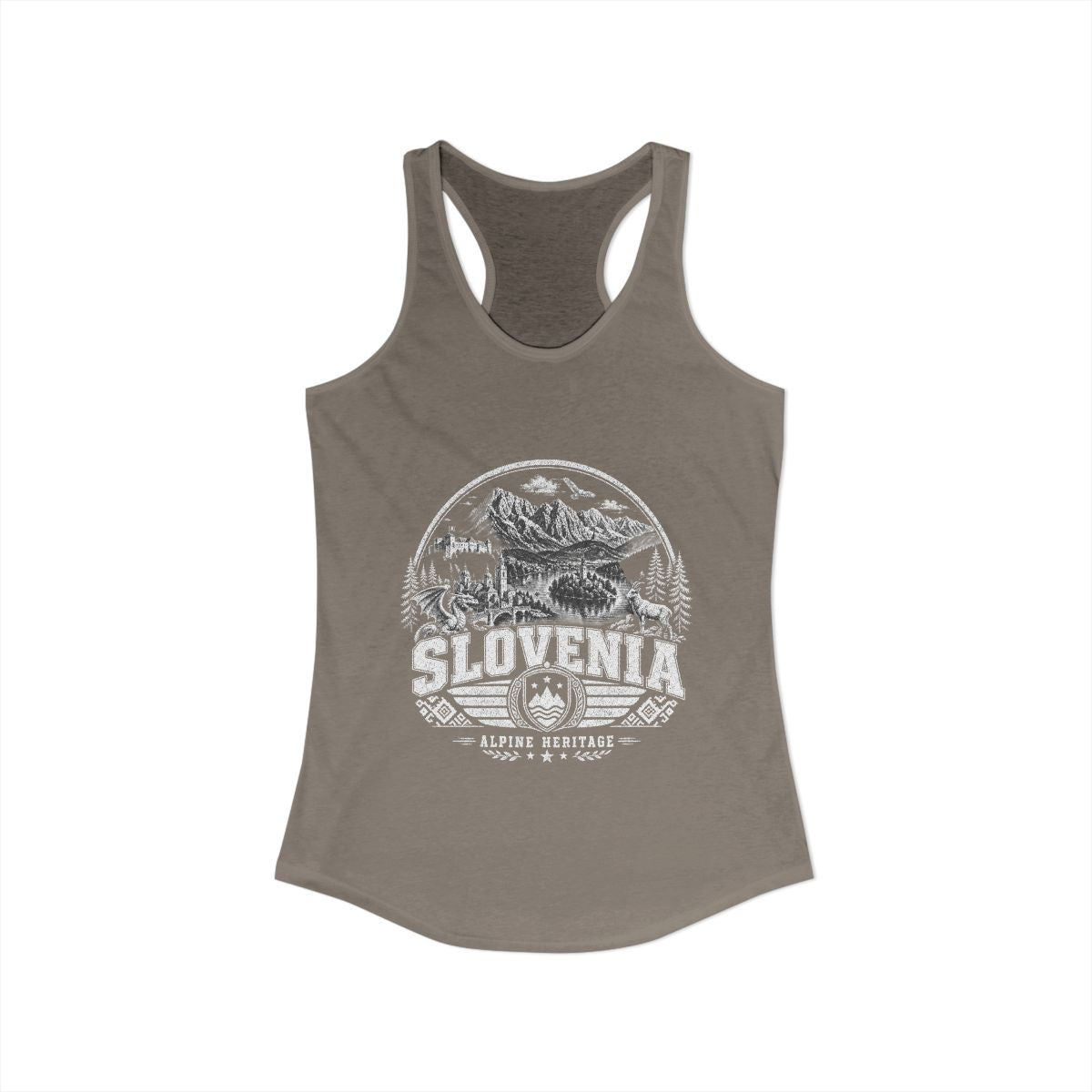 Slovenia vintage landmarks tank top — iconic landmark design | Nameshi Destinations (view 23)