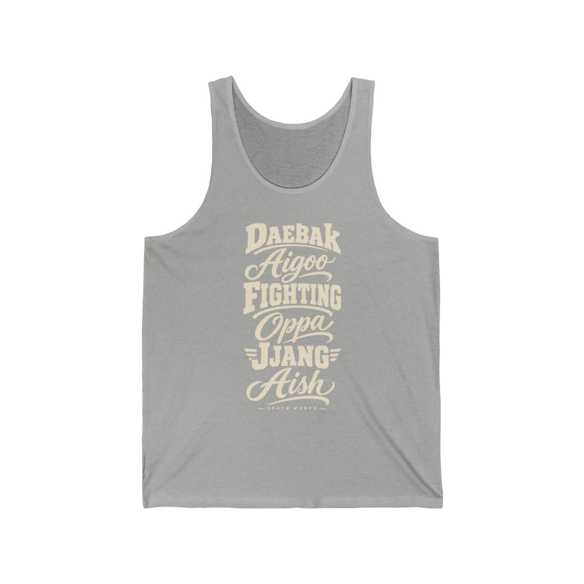 South Korea local slang men's tank top — typographic sayings design | Nameshi Destinations (view 1)
