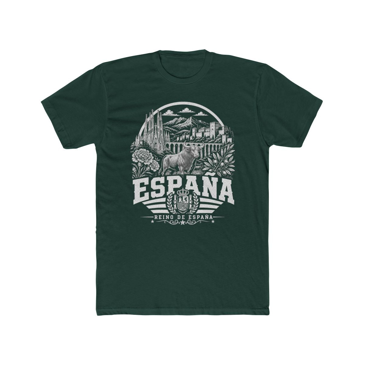 Spain Men's Tee — Solid Forest Green