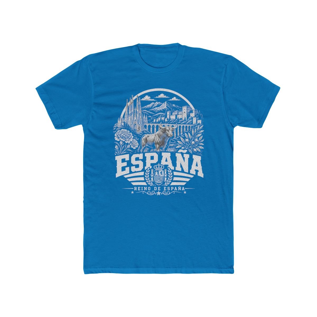 Spain Men's Tee — Solid Turquoise
