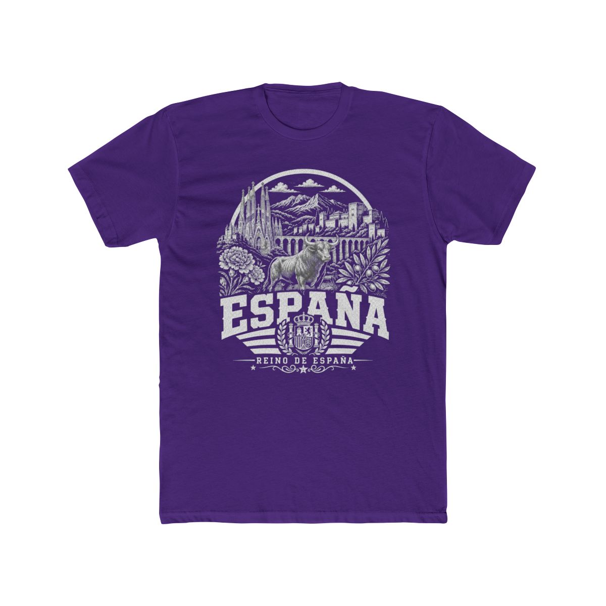 Spain Men's Tee — Solid Purple Rush