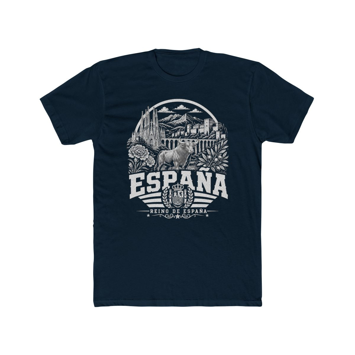 Spain Men's Tee — Solid Midnight Navy