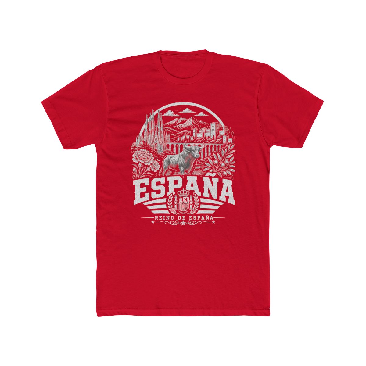 Spain Men's Tee — Solid Red