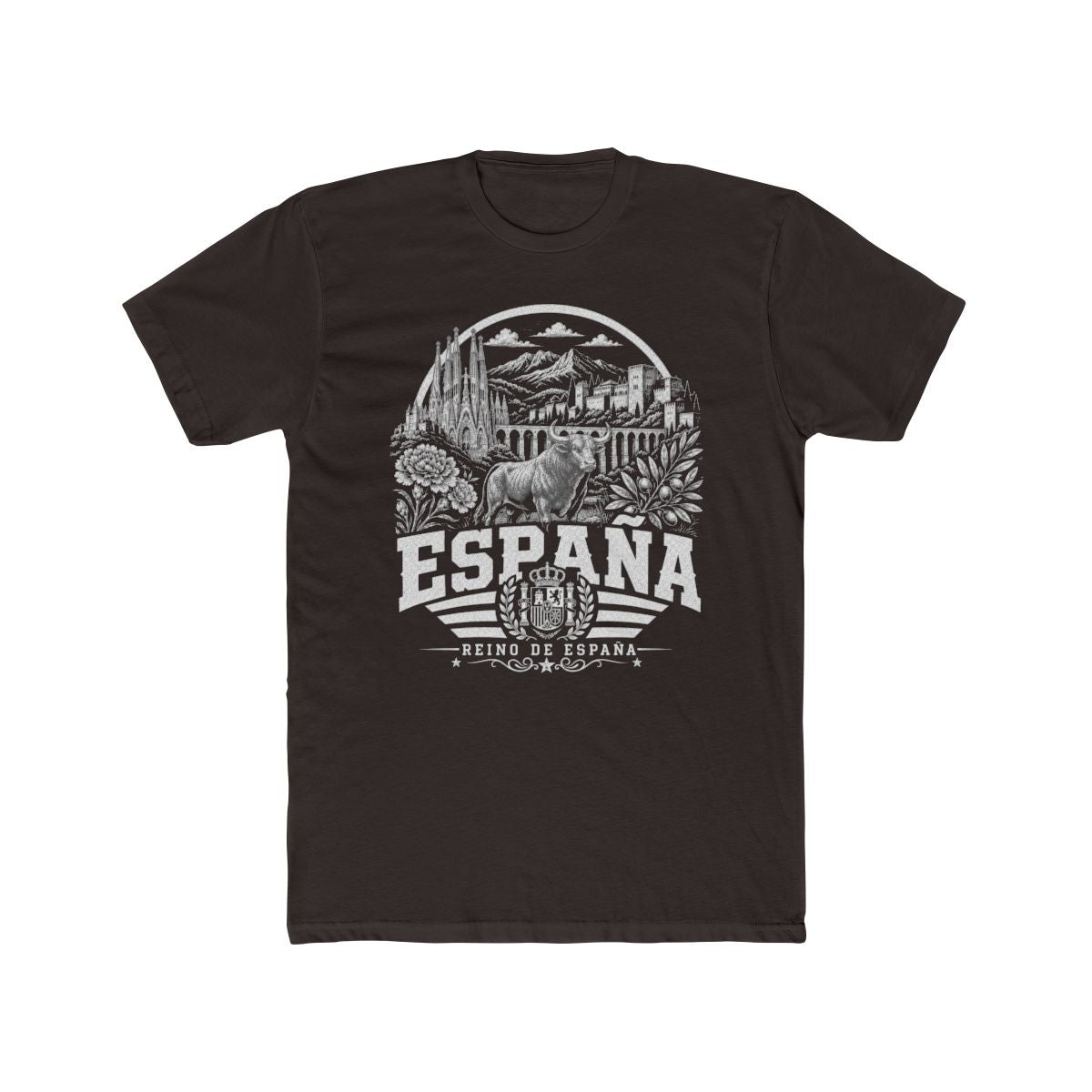 Spain Men's Tee — Solid Dark Chocolate