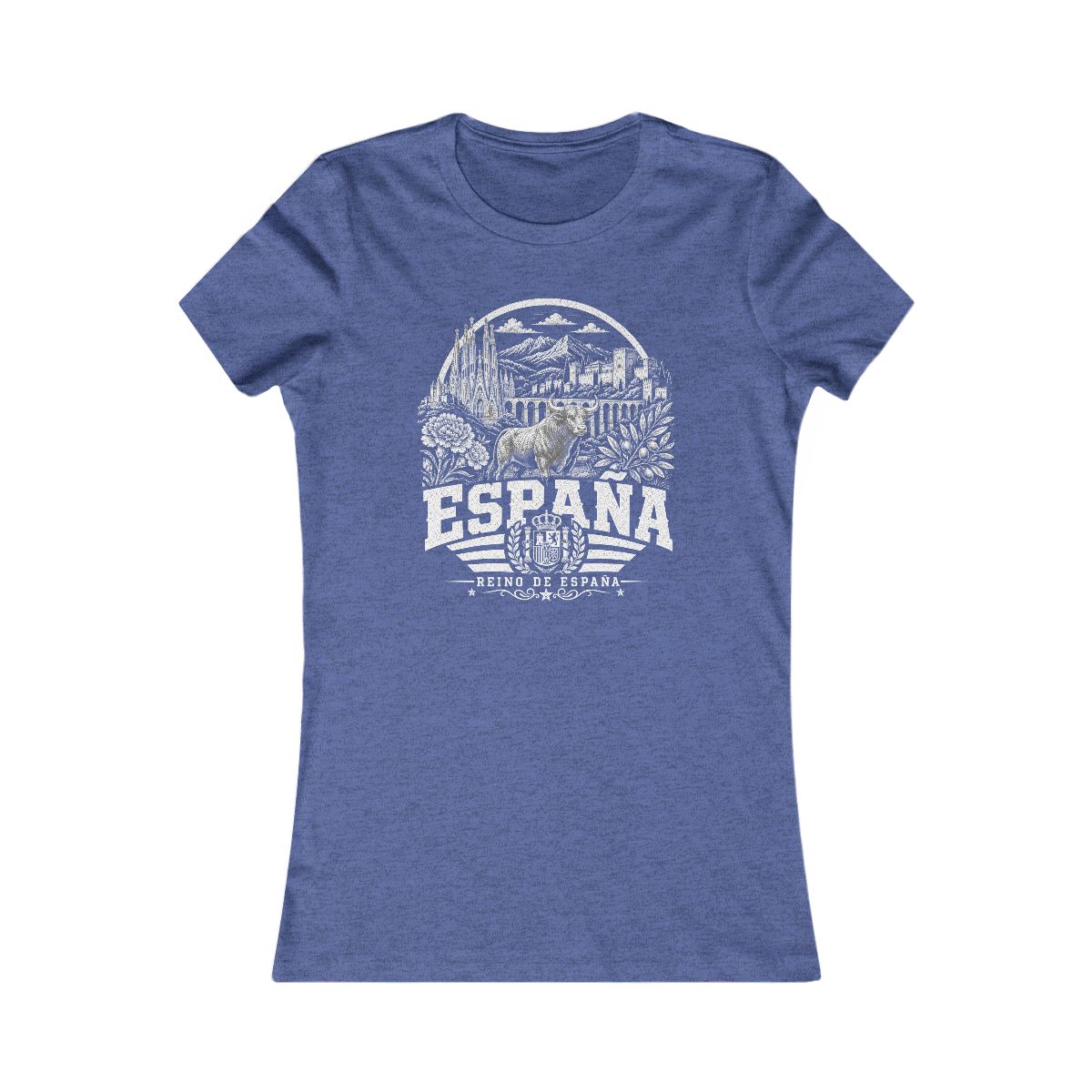 Spain Women's Tee — Heather True Royal