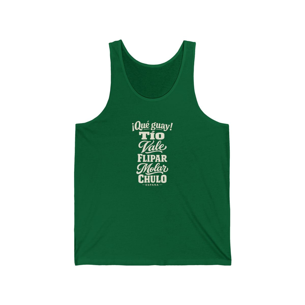 Spain local slang men's tank top — typographic sayings design | Nameshi Destinations (view 7)