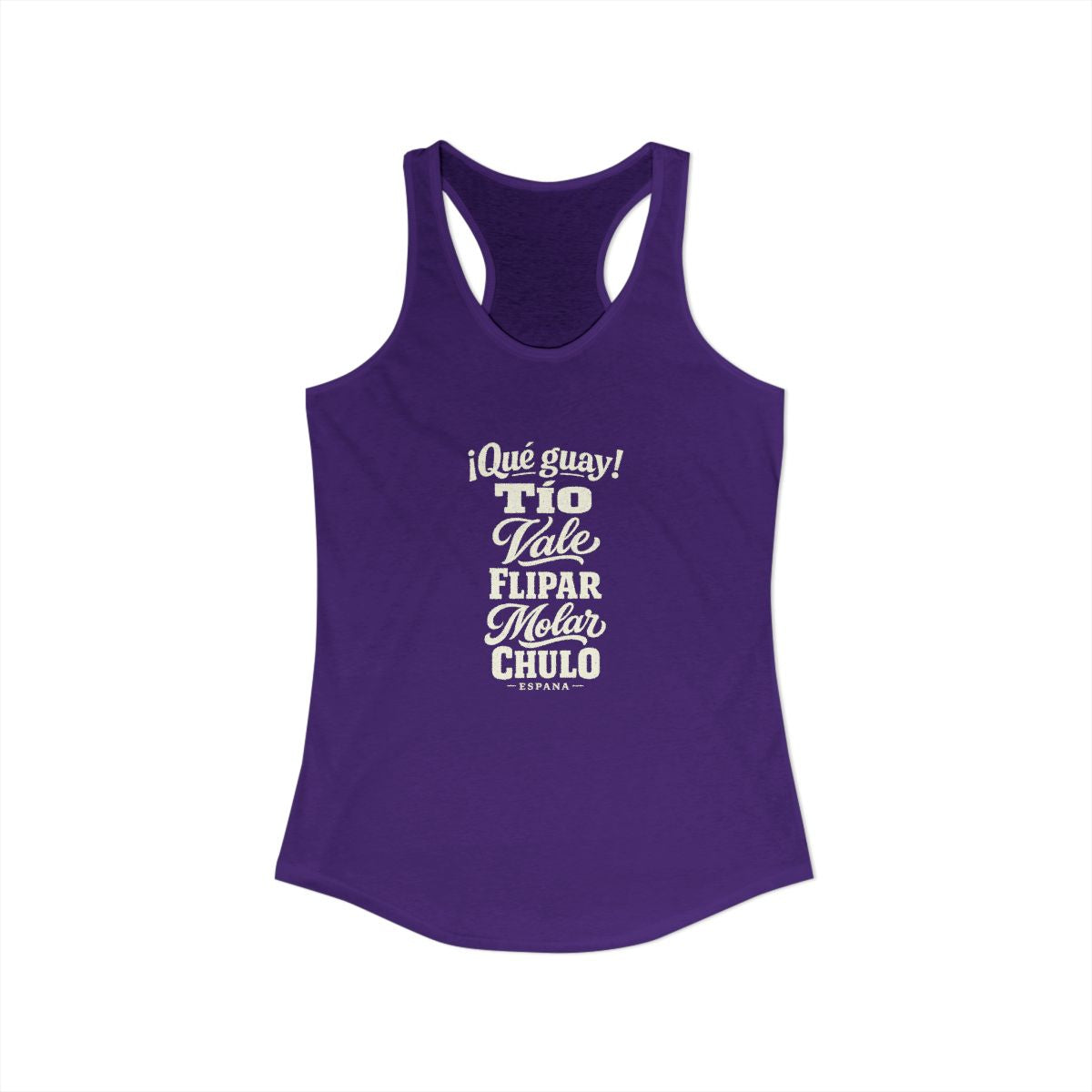 Spain local slang women's tank top — typographic sayings design | Nameshi Destinations (view 15)