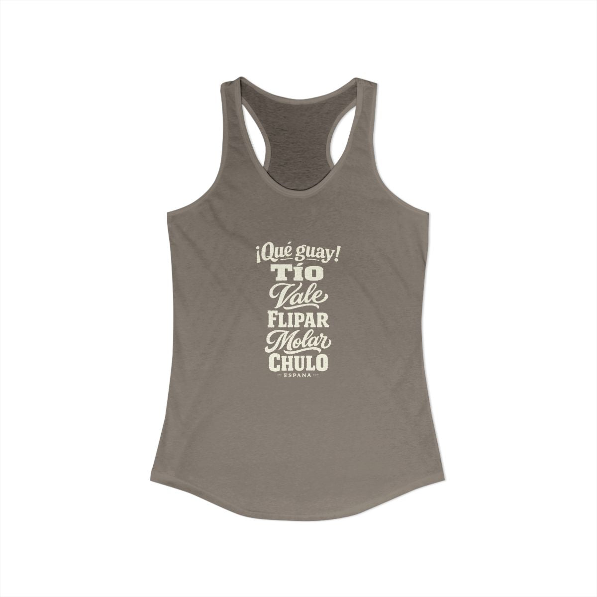 Spain local slang women's tank top — typographic sayings design | Nameshi Destinations (view 23)