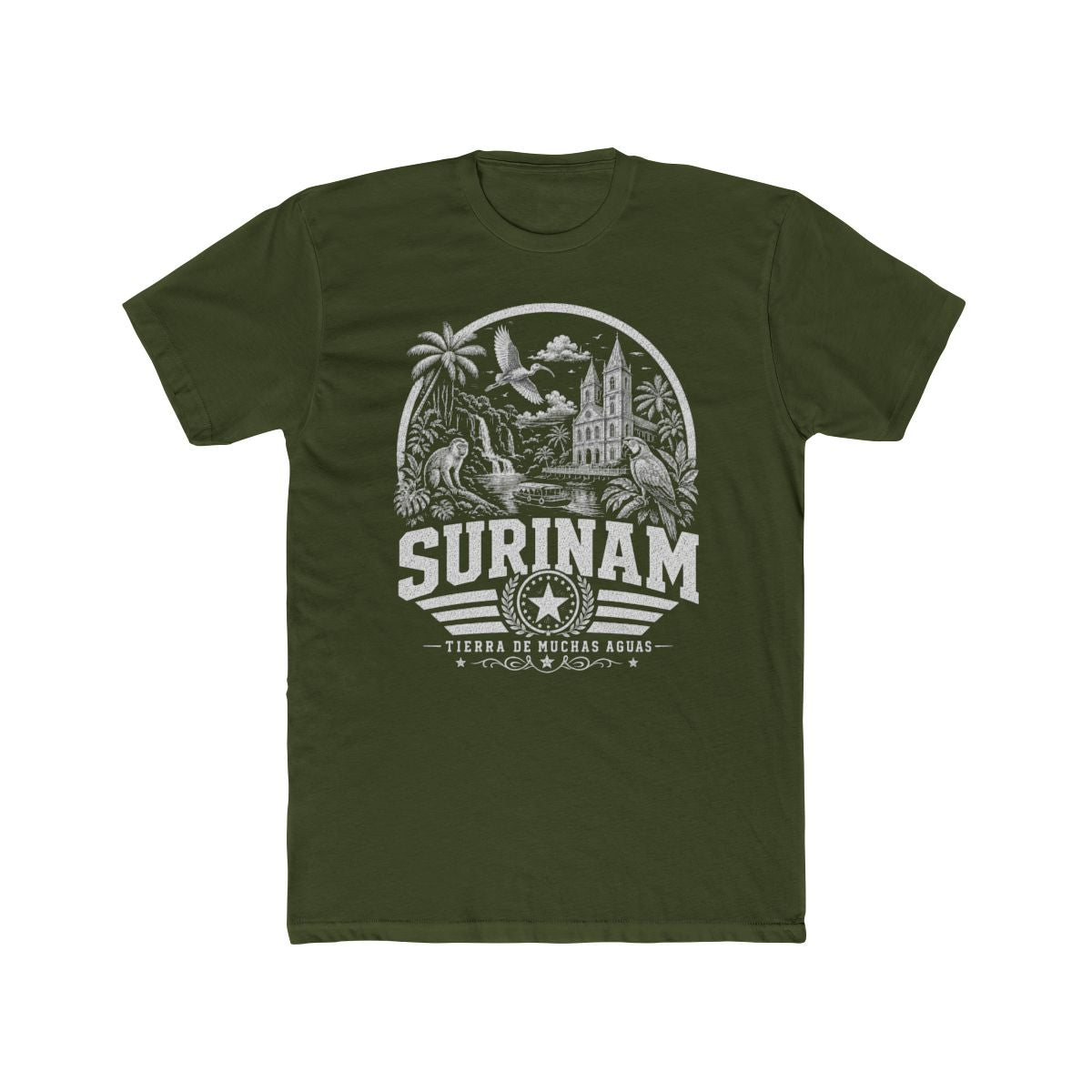 Surinam Men's Tee — Solid Military Green