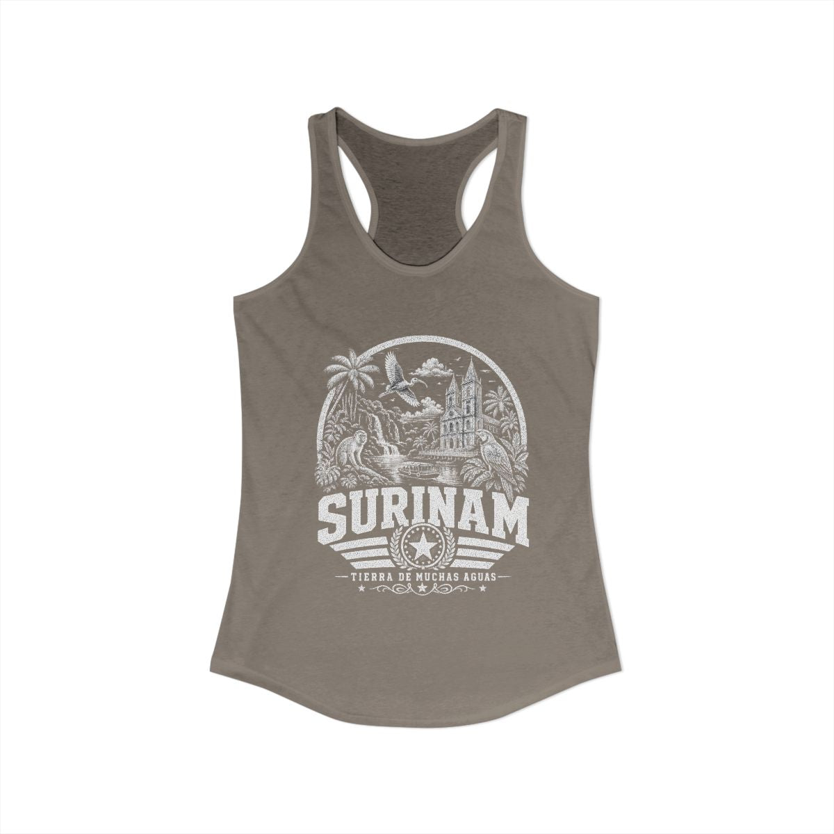 Surinam Women's Tank Top — Solid Warm Gray (front)