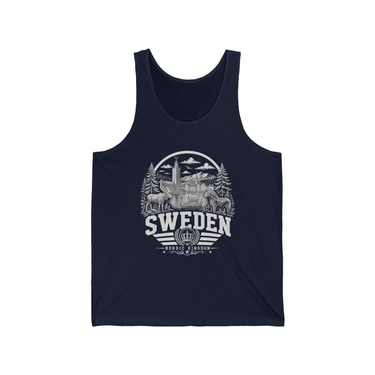 Sweden Men's Tank Top — Navy (front)