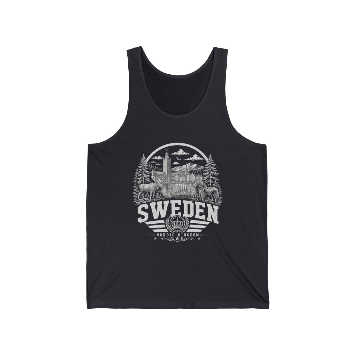 Sweden Men's Tank Top — Dark Grey (front)