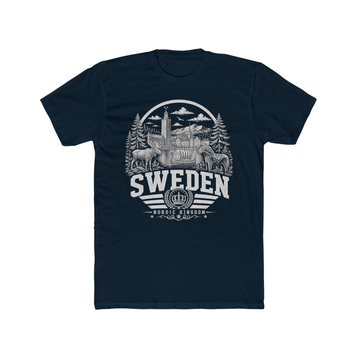 Sweden Men's Tee — Solid Midnight Navy