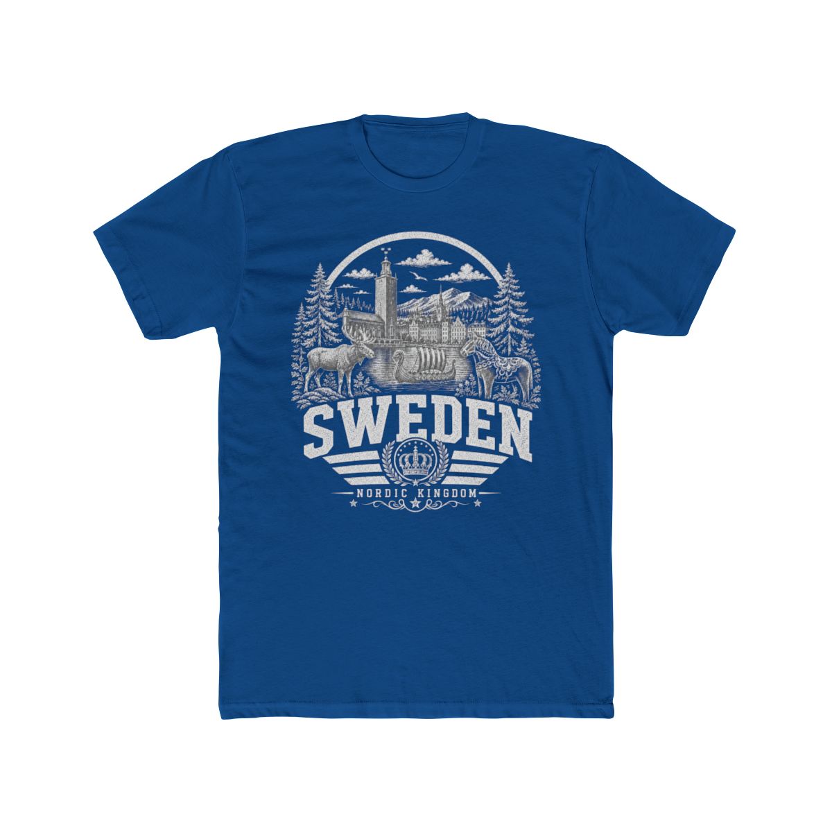 Sweden Men's Tee — Solid Cool Blue