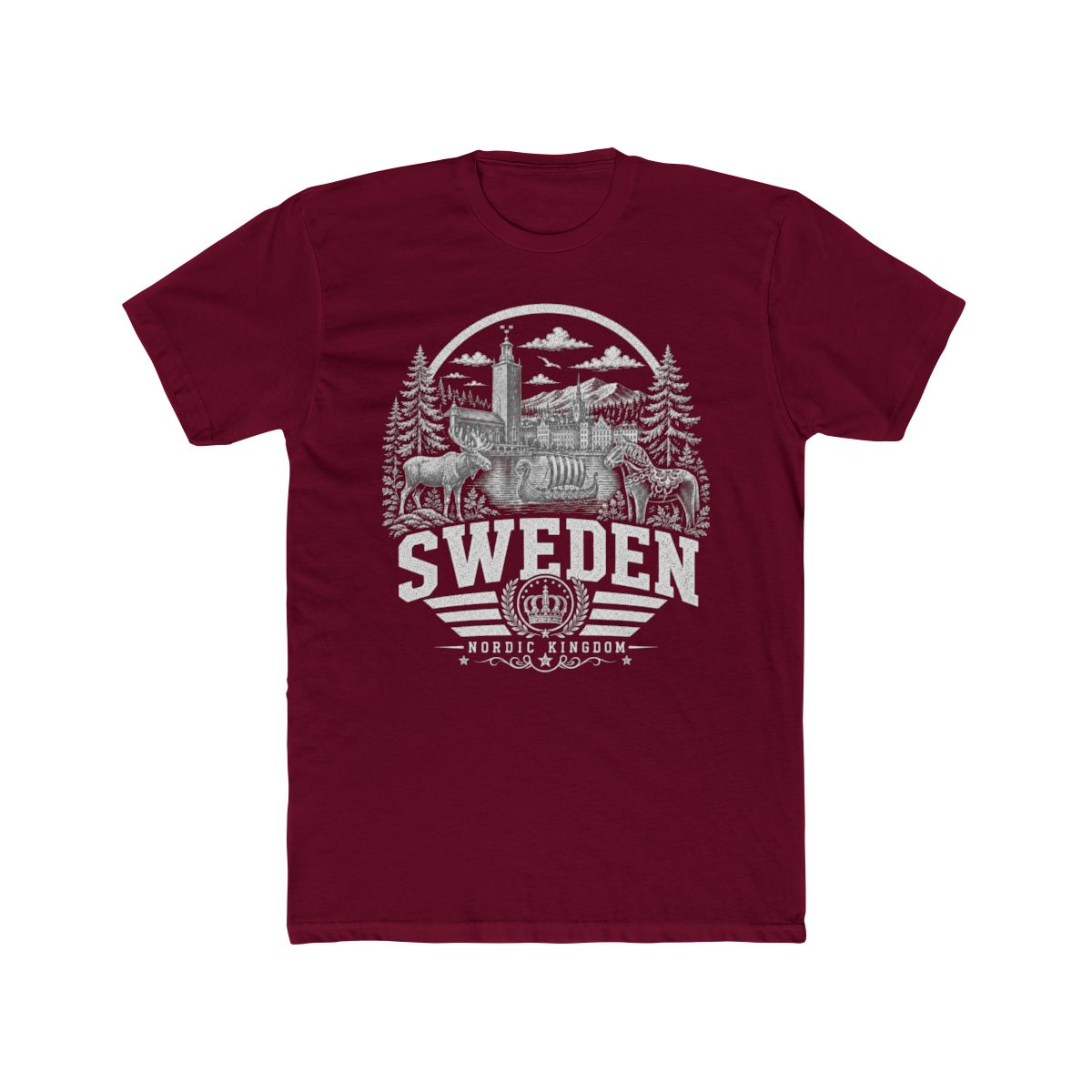 Sweden Men's Tee — Solid Cardinal Red