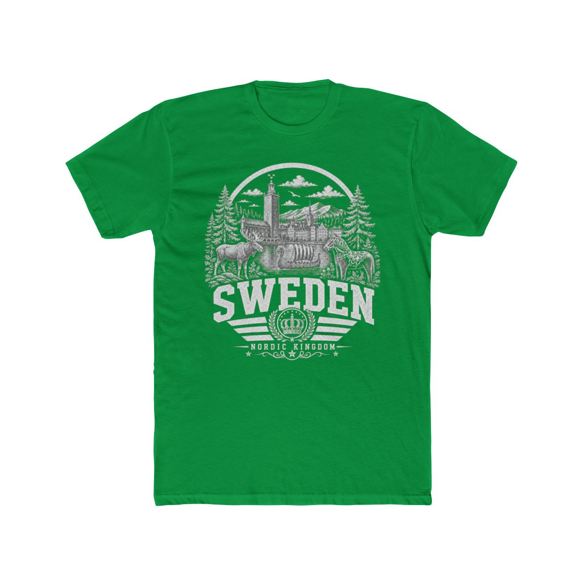 Sweden Men's Tee — Solid Kelly Green