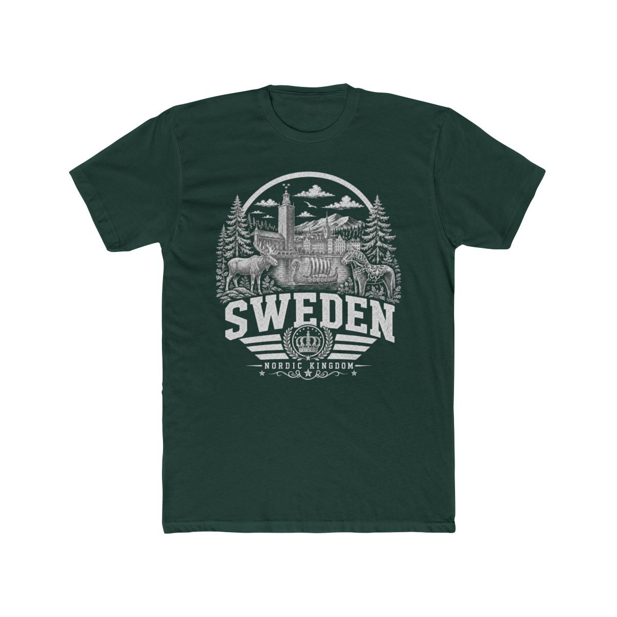 Sweden Men's Tee — Solid Forest Green