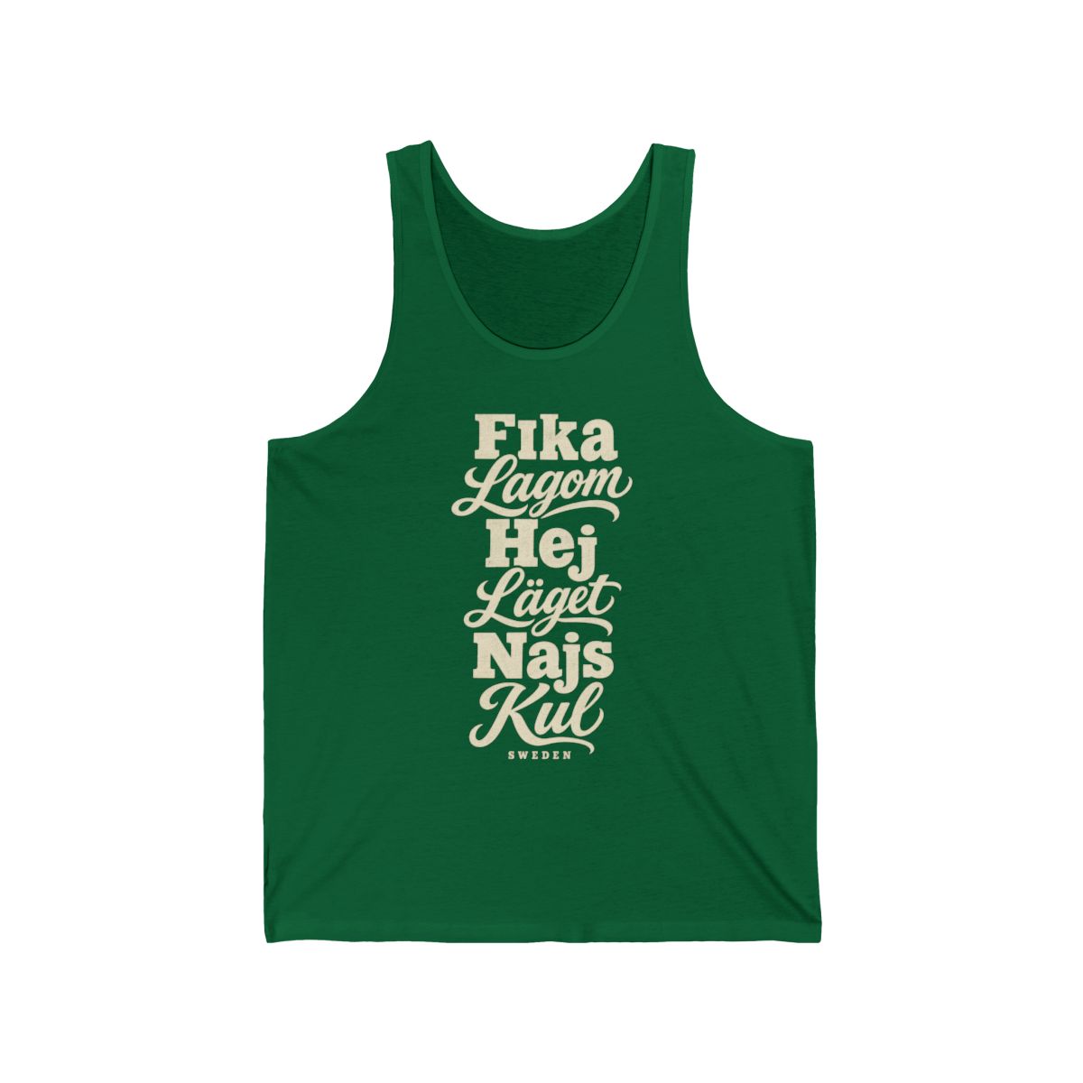 Sweden local slang men's tank top — typographic sayings design | Nameshi Destinations (view 7)