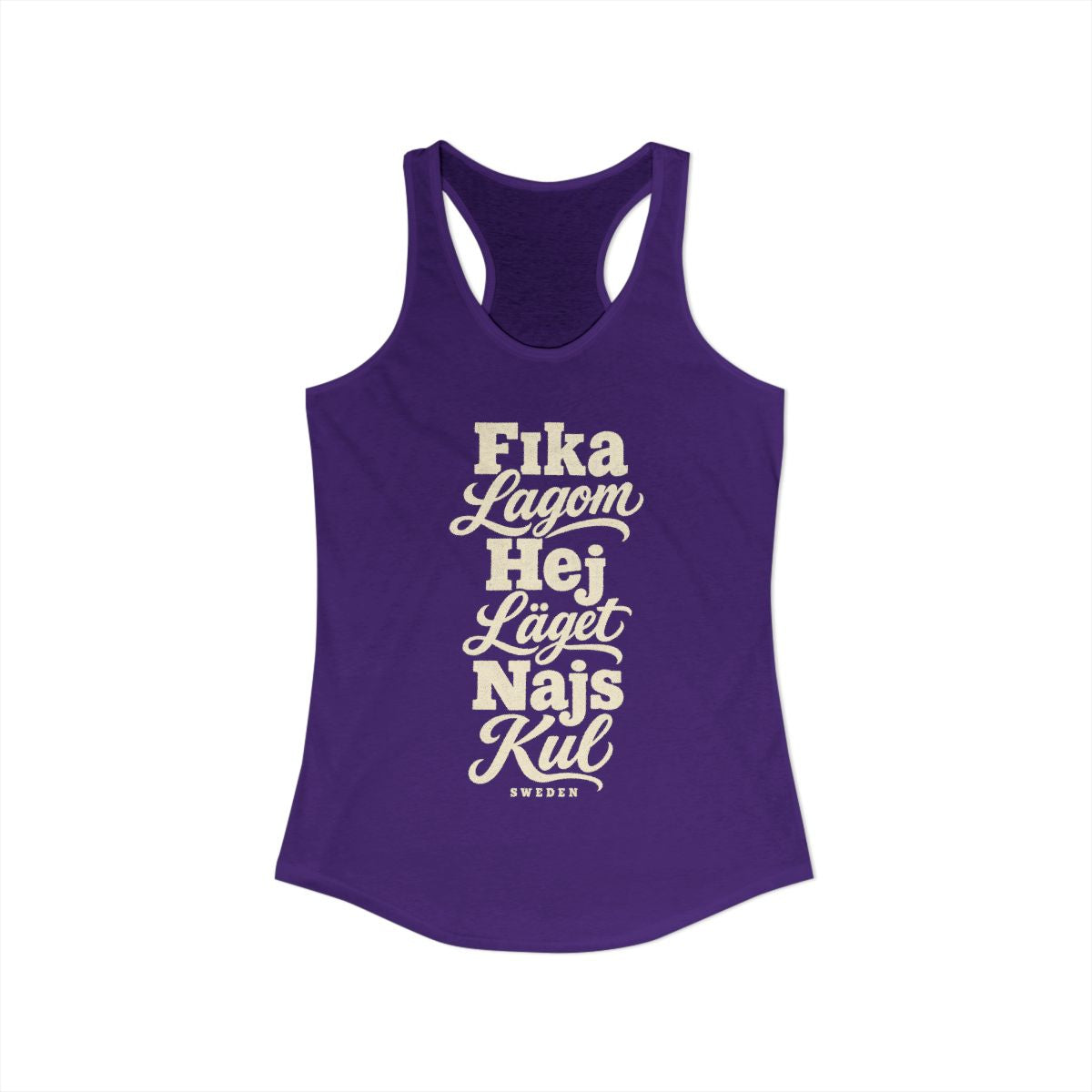 Sweden local slang women's tank top — typographic sayings design | Nameshi Destinations (view 15)