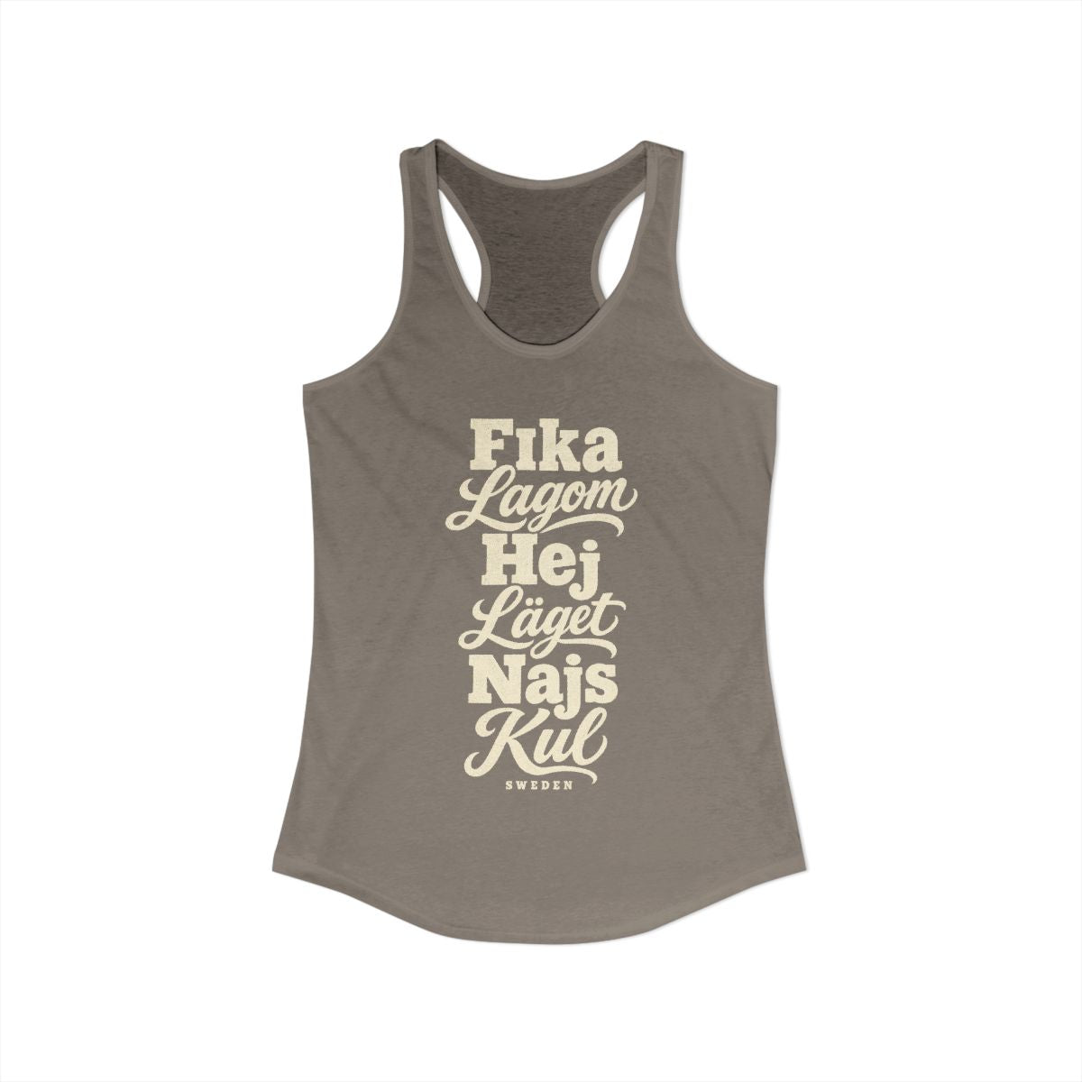 Sweden local slang women's tank top — typographic sayings design | Nameshi Destinations (view 23)