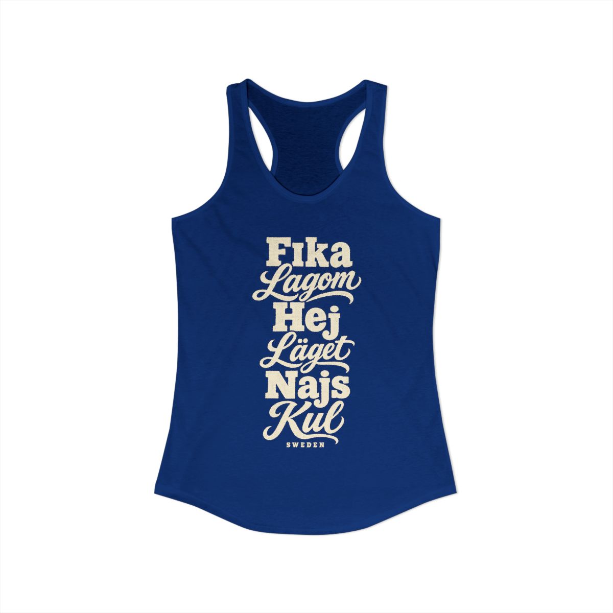 Sweden local slang women's tank top — typographic sayings design | Nameshi Destinations (view 19)