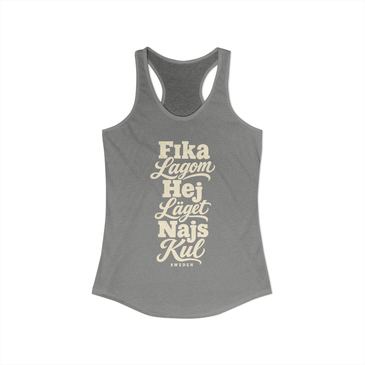 Sweden local slang women's tank top — typographic sayings design | Nameshi Destinations (view 25)