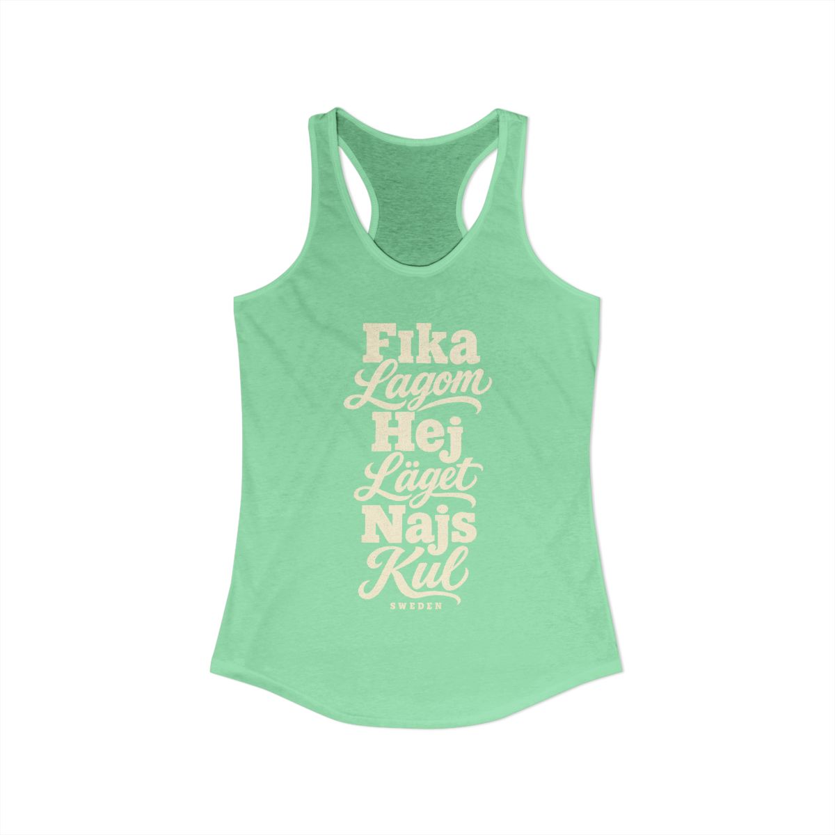 Sweden local slang women's tank top — typographic sayings design | Nameshi Destinations (view 13)