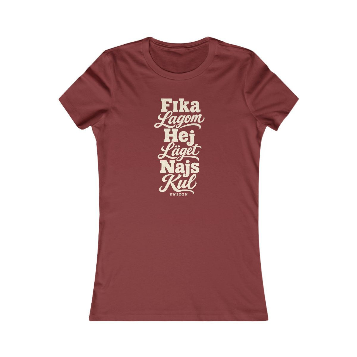 Sweden local slang women's tee — typographic sayings design | Nameshi Destinations (view 14)