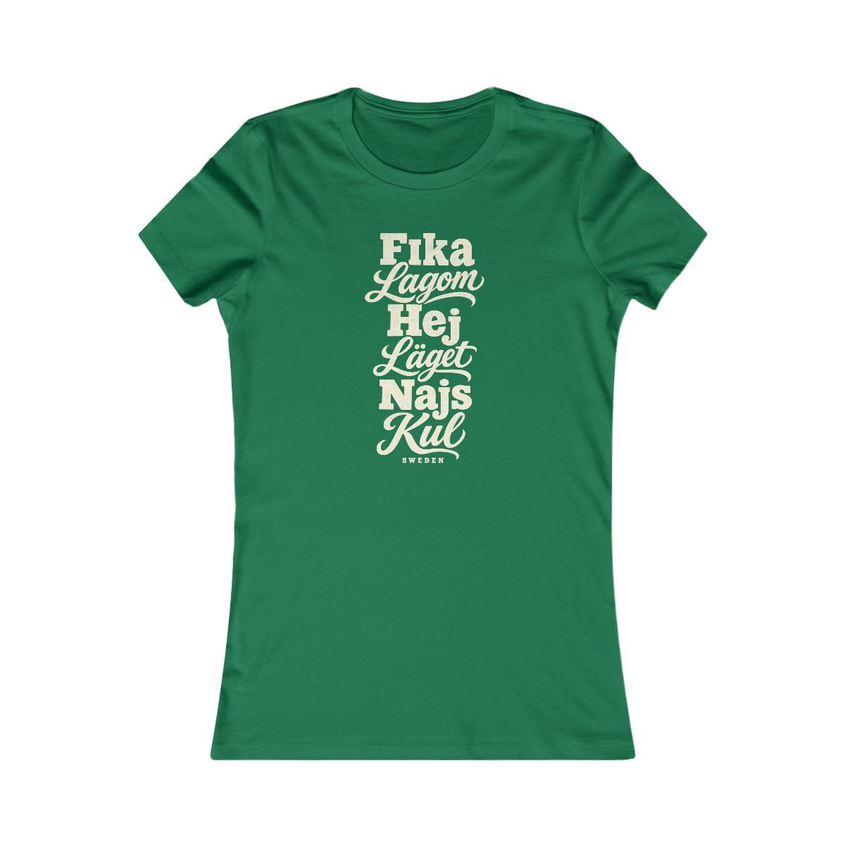 Sweden local slang women's tee — typographic sayings design | Nameshi Destinations (view 2)