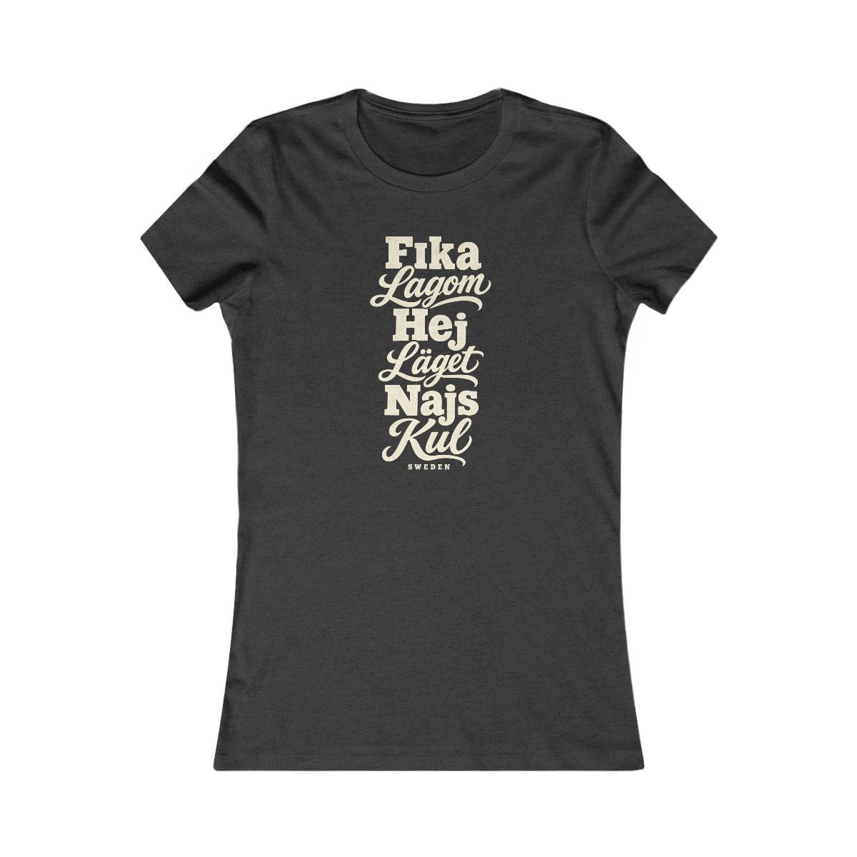 Sweden local slang women's tee — typographic sayings design | Nameshi Destinations (view 4)