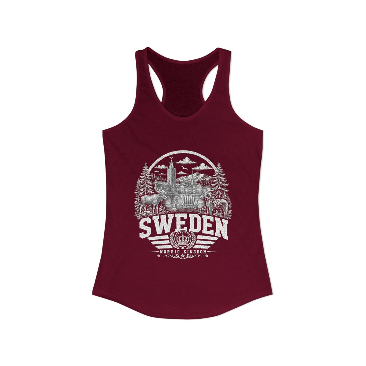 Sweden Women's Tank Top — Solid Cardinal Red (front)