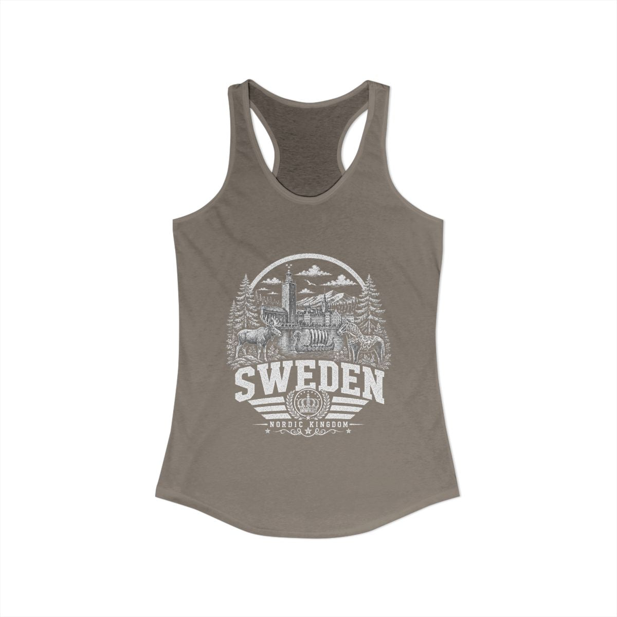 Sweden Women's Tank Top — Solid Warm Gray (front)