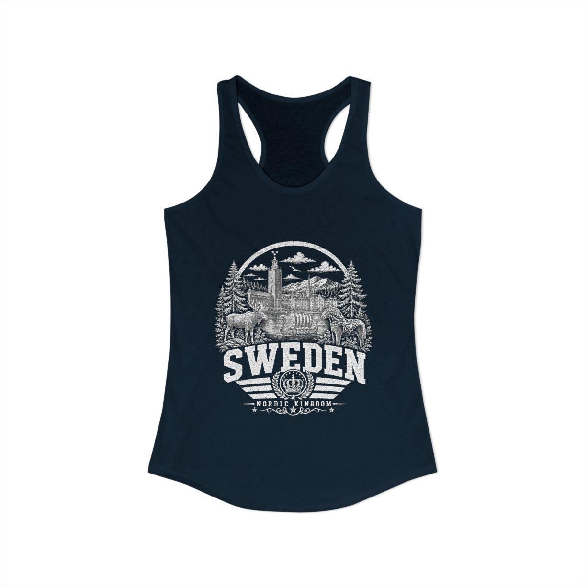 Sweden Women's Tank Top — Solid Midnight Navy (front)
