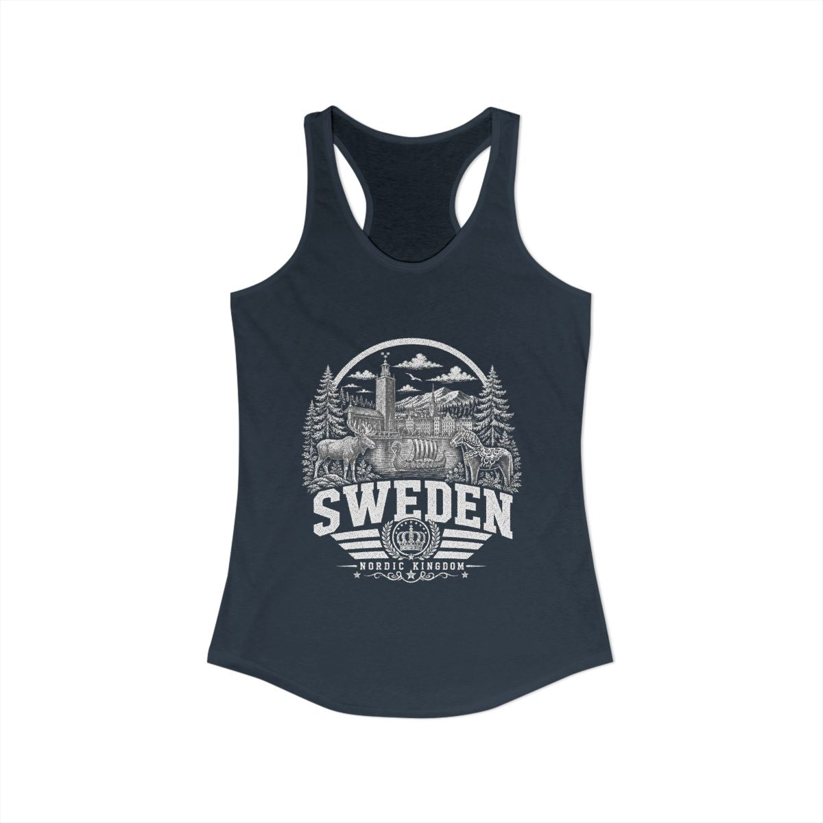 Sweden Women's Tank Top — Solid Indigo (front)