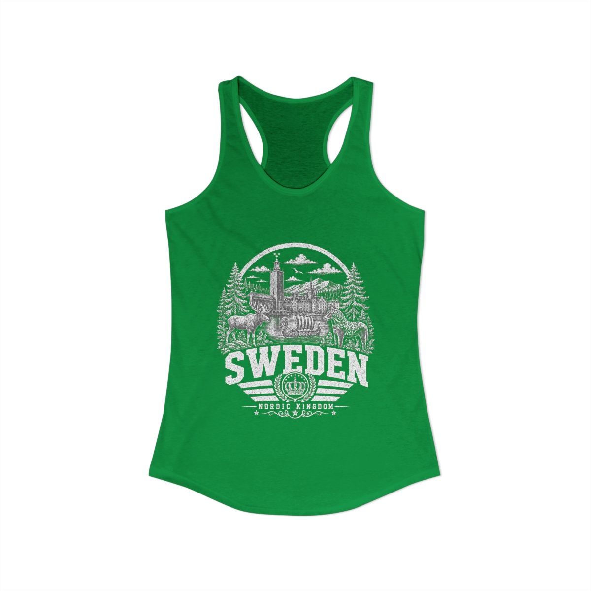 Sweden Women's Tank Top — Solid Kelly Green (front)
