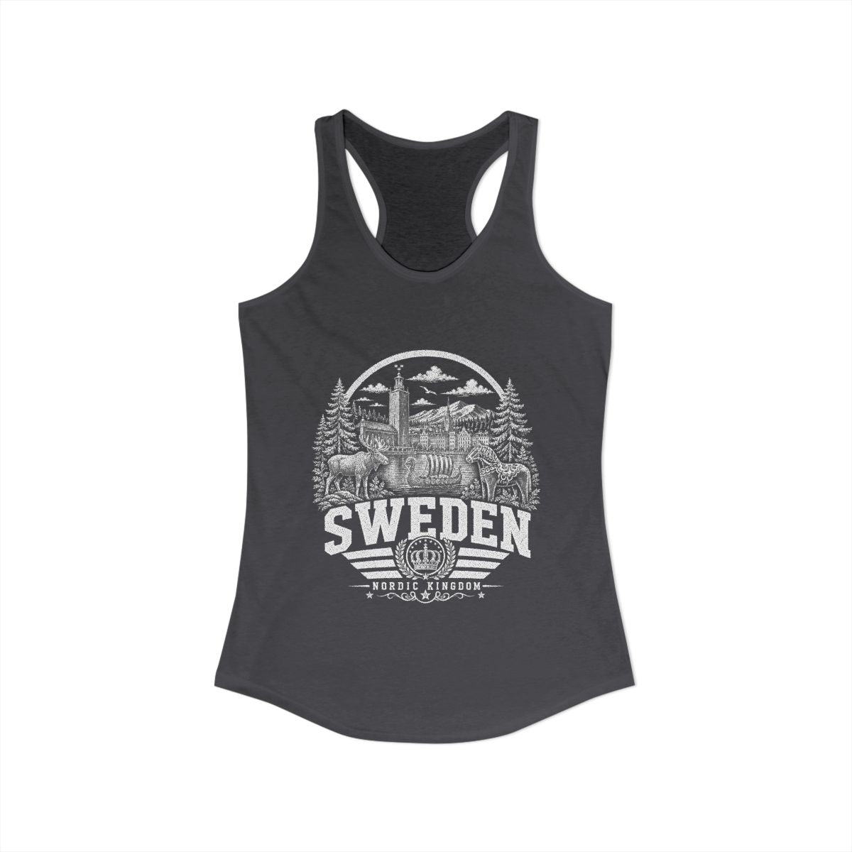 Sweden Women's Tank Top — Solid Dark Gray (front)